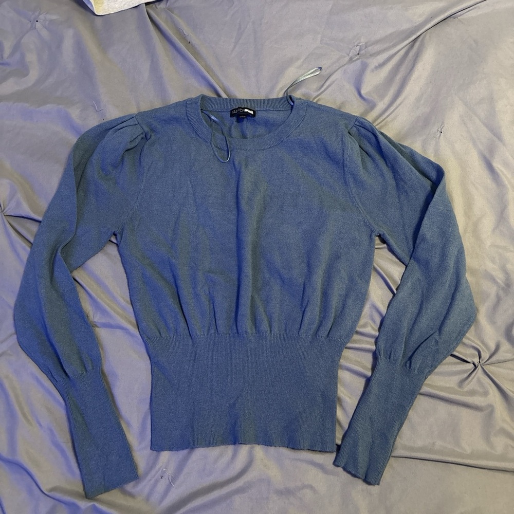 Fashion Nova Blue Long Sleeve Top